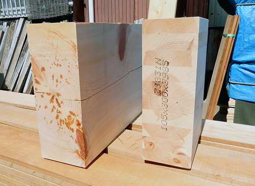 ヒノキと集成梁 ヒノキと集成梁