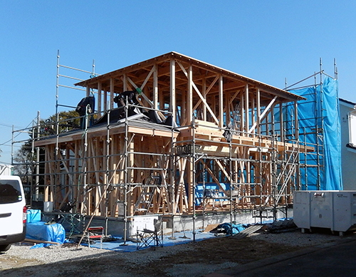 屋根下地工事開始 屋根下地工事開始